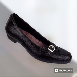 Clarks Artisan Caswell Genoa Black Leather Sparkle Women Shoes Size 8.5